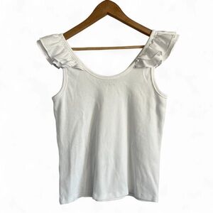 Old Navy White Ruffle Tank Top